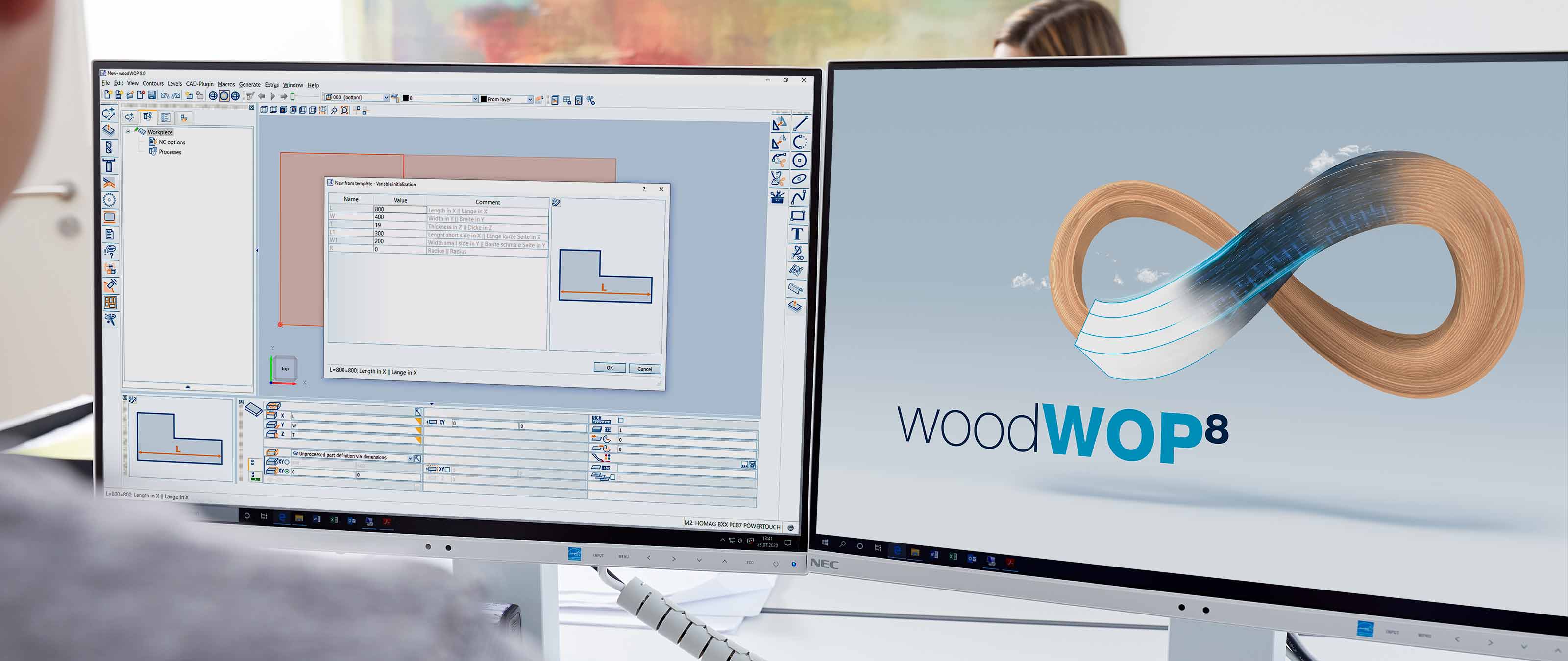 Software woodWOP for CNC woodworking