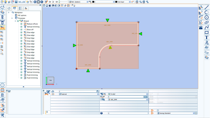 woodWOP 8: New wizard for programming edge banding on the CNC