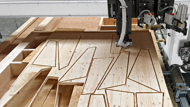 Nesting taglio preliminare pannelli con ponte multifunzione WEINMANN WALLTEQ
