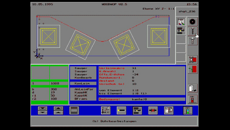 Programmierung des Verleimteils mit woodWOP 2.5