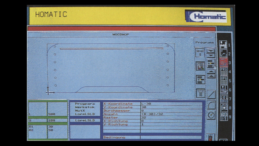 woodWOP 2.5 on the homatic control system 1994