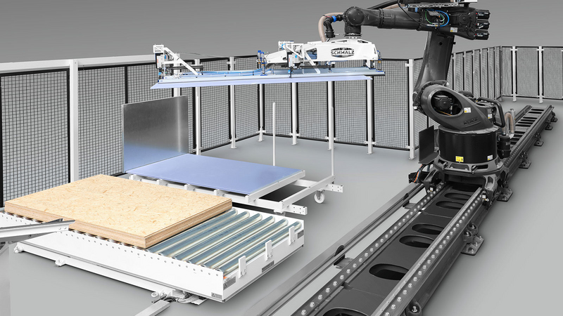 Automated panel positioning with the FEEDBOT W-500.