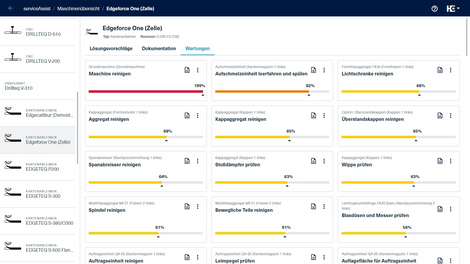 Die Detailansicht zeigt die Wartungen Ihrer Maschine im Detail inklusive zugehöriger Wartungsanleitung.