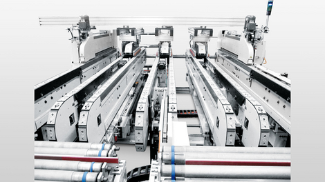 Sezionatrice multilama SAWTEQ C-720: sezionatrice trasversale flessibile per l'industria del mobile