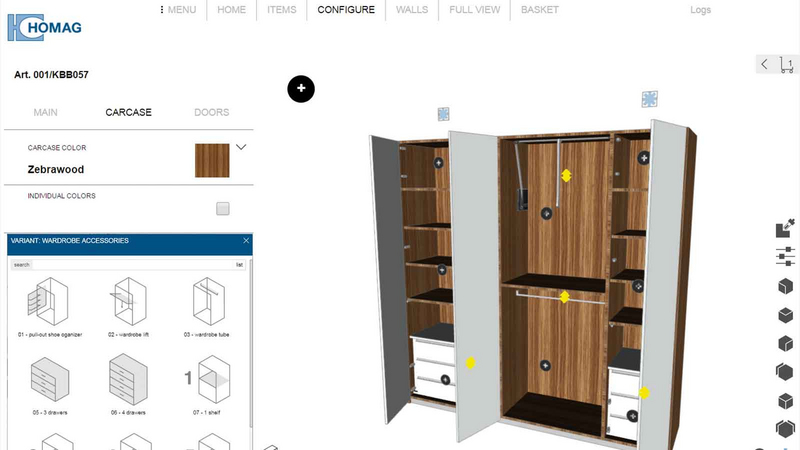 Mit dem DesignerWeb lassen sich individuelle Möbel ganz einfach online gestalten