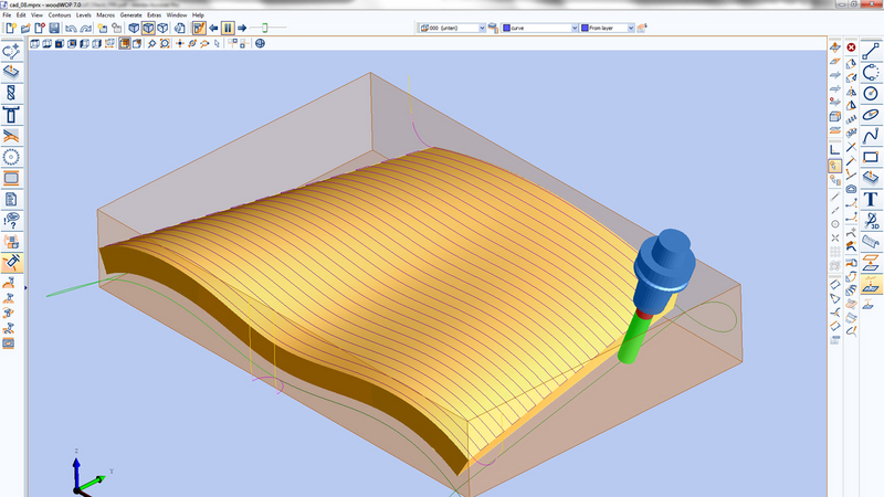 Automatic generation of milling path with woodWOP CAM-Plugin