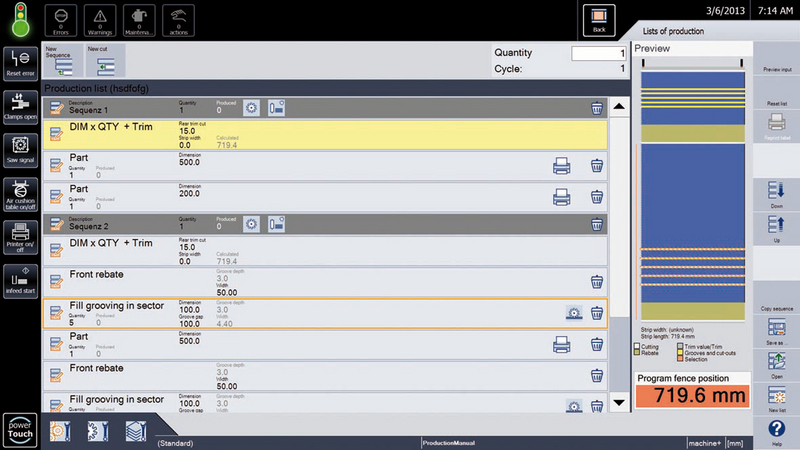 CADmatic PROFESSIONAL: Manual production list