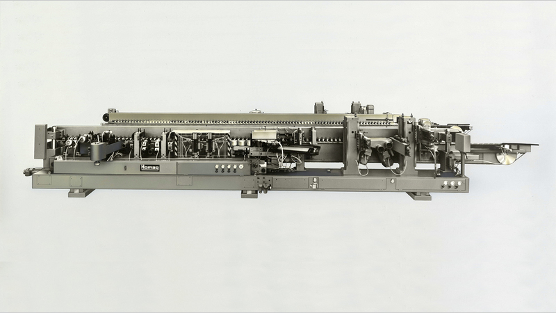 The KF 60 combined sizing and edge banding machine quickly became a successful model in furniture production in the 1970s