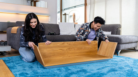 Sideboard mit Klick-System von VÄLINGE und HOMAG