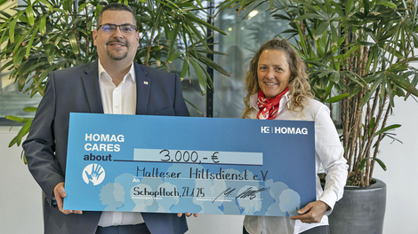 HOMAG spendet 3.000 Euro an Kinder-, Jugend- und Familienhospizdienst des Malteser Hilfswerks