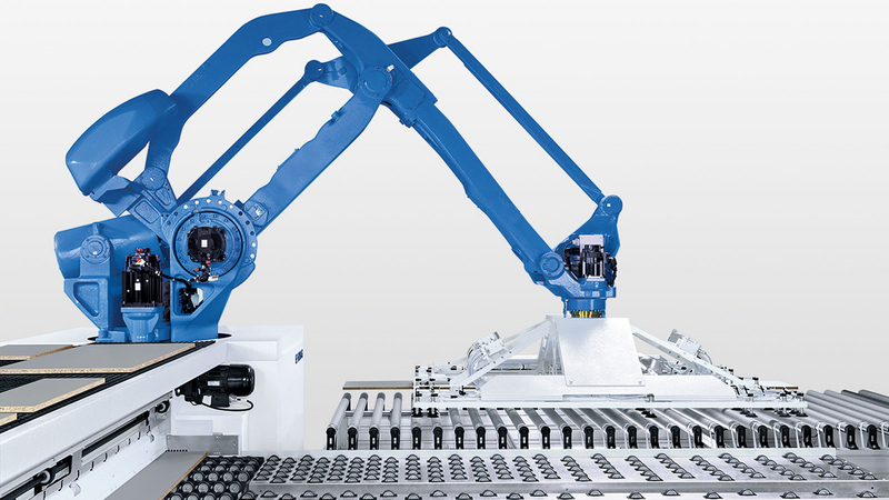 SAWTEQ B-320 flexTec: robô com travessa de aspiração