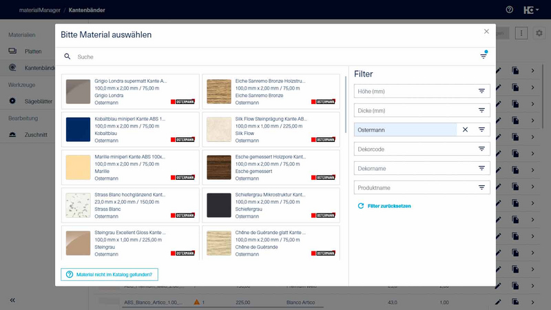 materialManager – Dialog