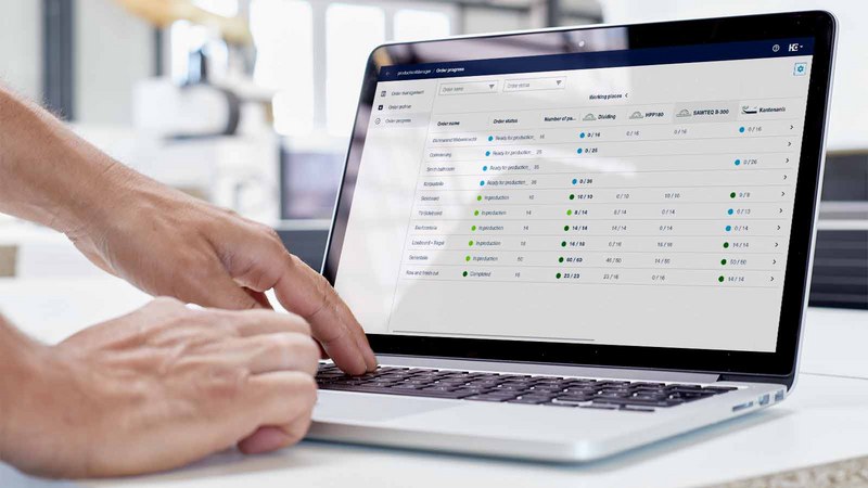 Display of the feedback data from your machine in the job progress in productionManager