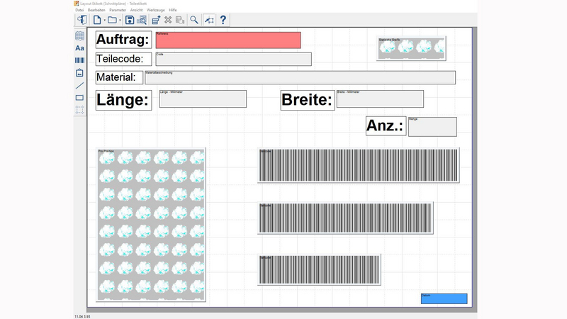 Schnitt Profi(t): Modul Teilebibliothek & Etikettierung, Etikettendesigner