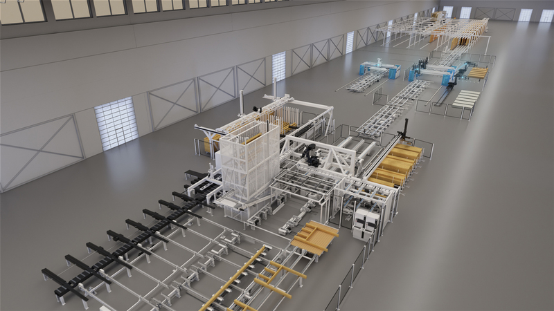 smartPrefab – Robot technology enables the fully automated material handling.