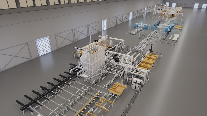 smartPrefab – Robot technology enables the fully automated material handling.