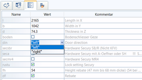 Variable tables - Simplified operation thanks to form view and additional help graphics. Variable tables - Simplified operation thanks to form view and additional help graphics.