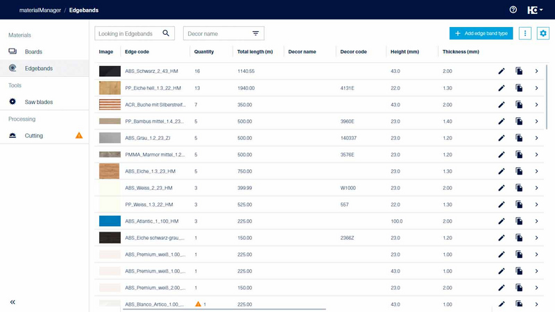 materialManager edge material