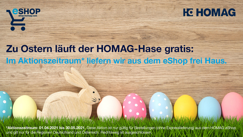 HOMAG eShop - Zu Ostern läuft der HOMAG-Hase gratis!