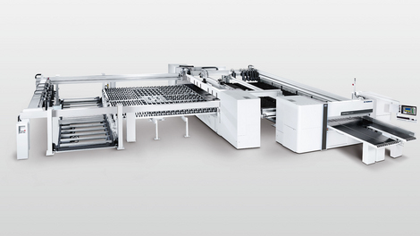 Sezionatrice per pannelli SAWTEQ A-610 come impianto angolare