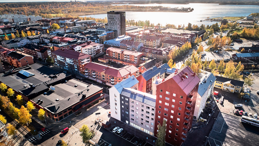 Projeto modular de vários andares na Suécia pela empresa Lindbäcks