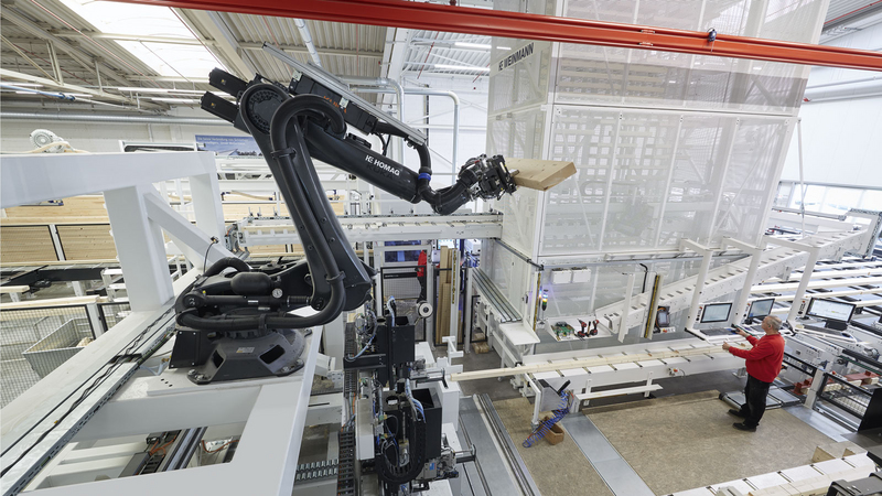 WEINMANN Fertigungsanlage mit Robotern für Fertighausbau smartPrefab bei WeberHaus