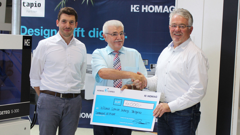 Spendenübergabe an die Willibald Schmidt Stiftung bei HOMAG Deutschland in Denkendorf Spendenübergabe an die Willibald Schmidt Stiftung bei HOMAG Deutschland in Denkendorf