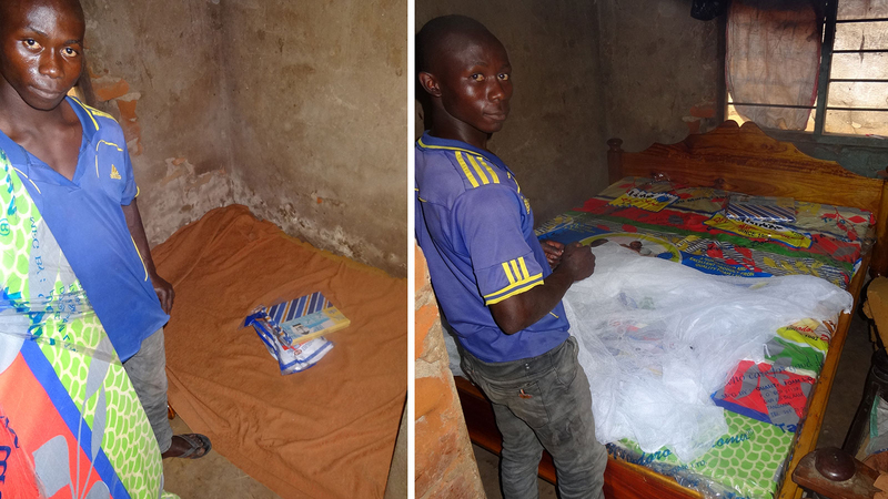 In Kidatu, a bed to sleep in is a luxury. Before receiving a donation from HOMAG, this young man and his family slept on the floor.