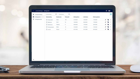Auftragsarchiv im productionManager (digitale Auftragsmappe)