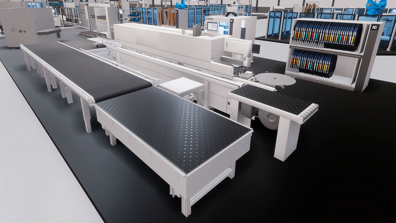 由封边机 EDGETEQ S-380 和回送装置 LOOPTEQ O-300 组成的生产单元