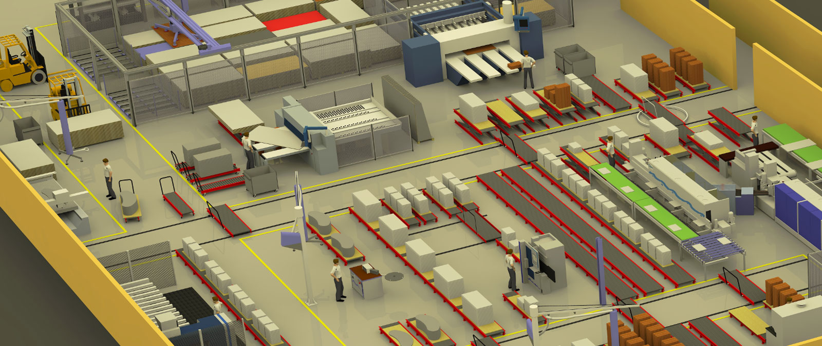 A part of the new factory layout of Nexis 3 in a 3D view