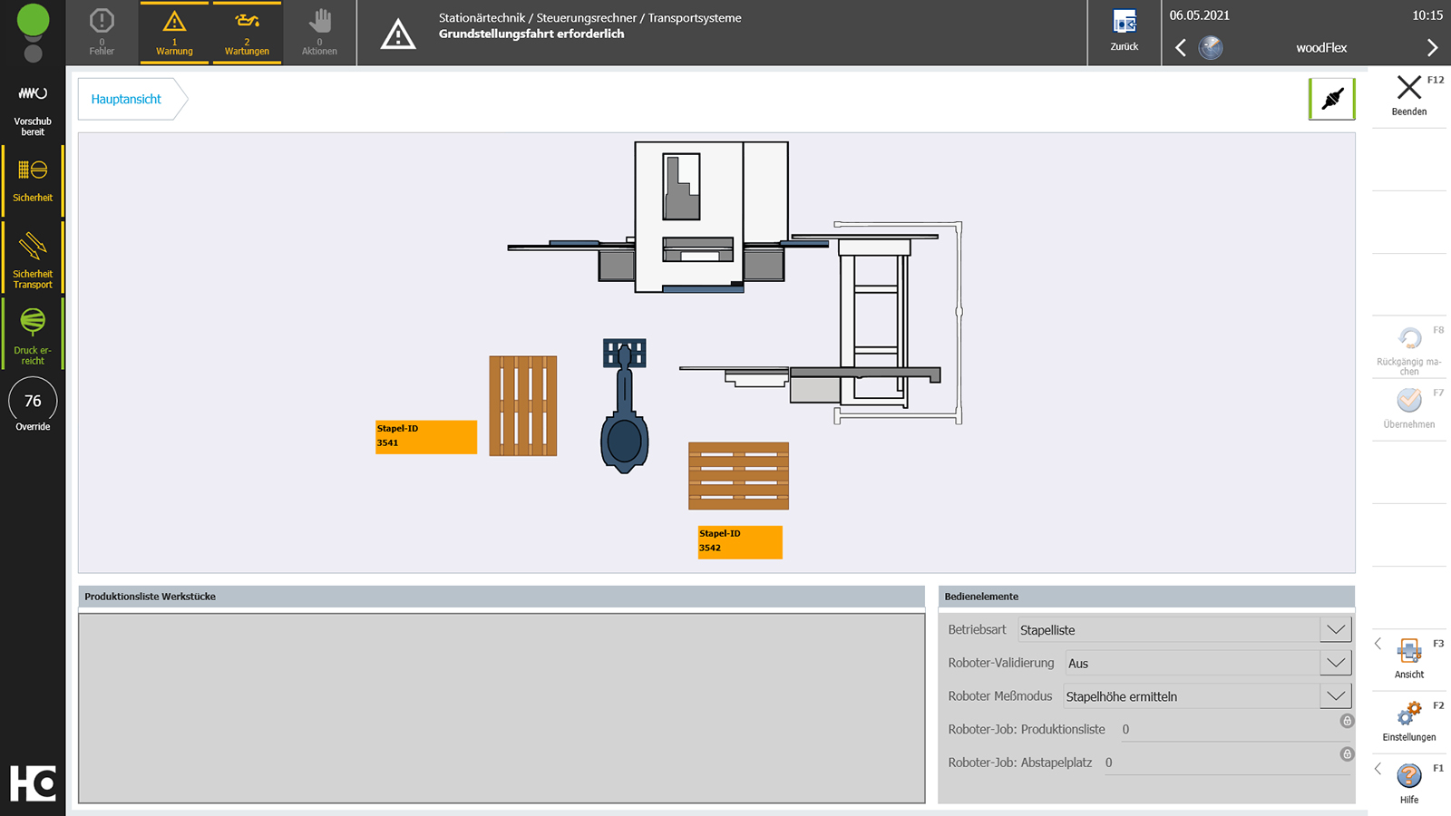 Robot handling FEEDBOT at CNC DRILLTEQ V-500