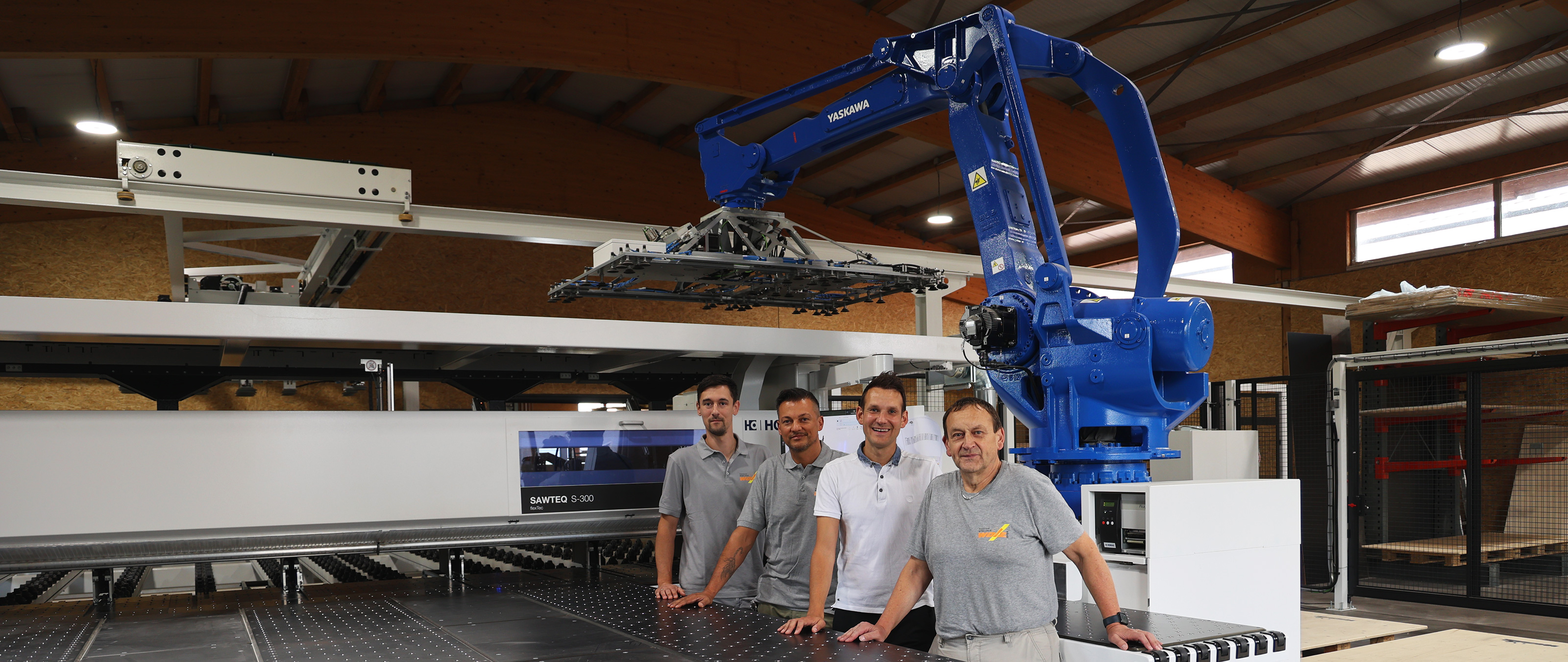 SAWTEQ S-300 flexTec mit der Geschäftsführung der Schreinerei Wolz GmbH