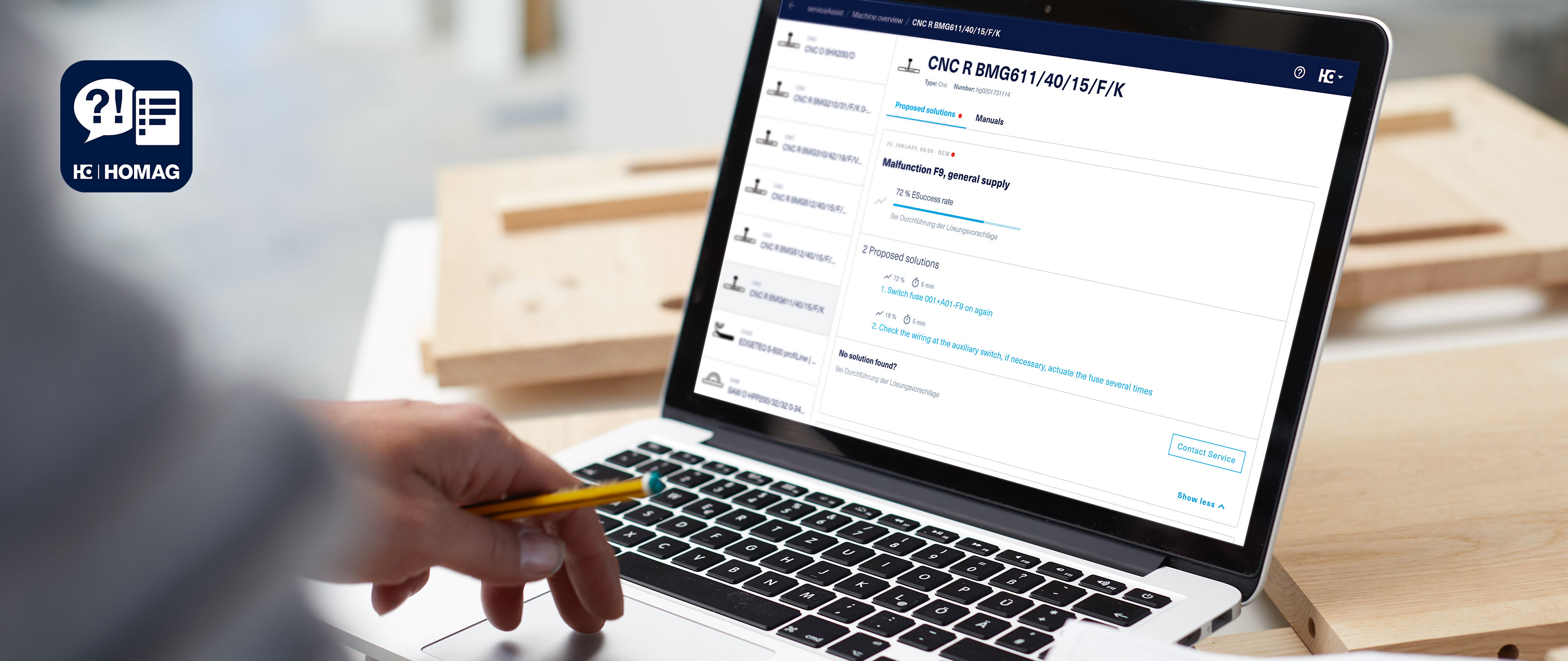 serviceAssist is HOMAG's next step in digital support for its customers