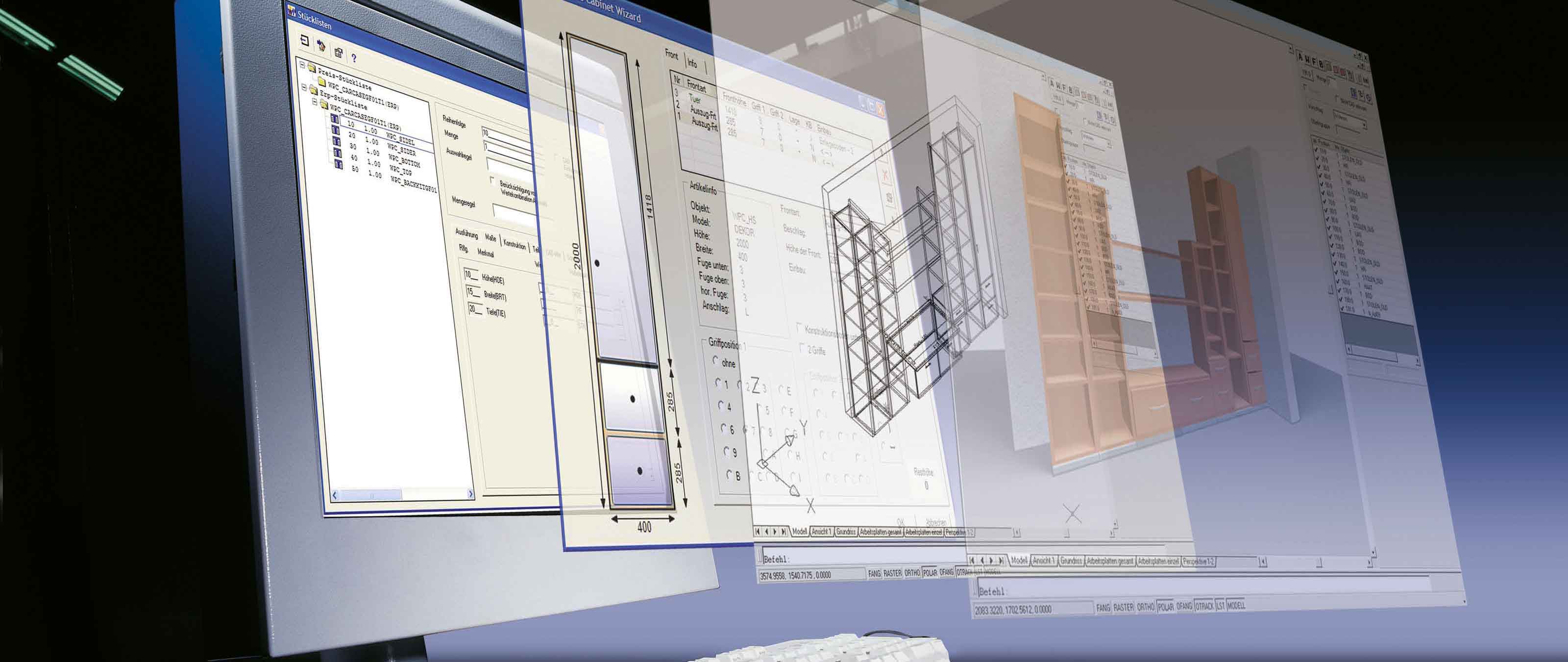 Software MCS: quadro di comando sulla macchina