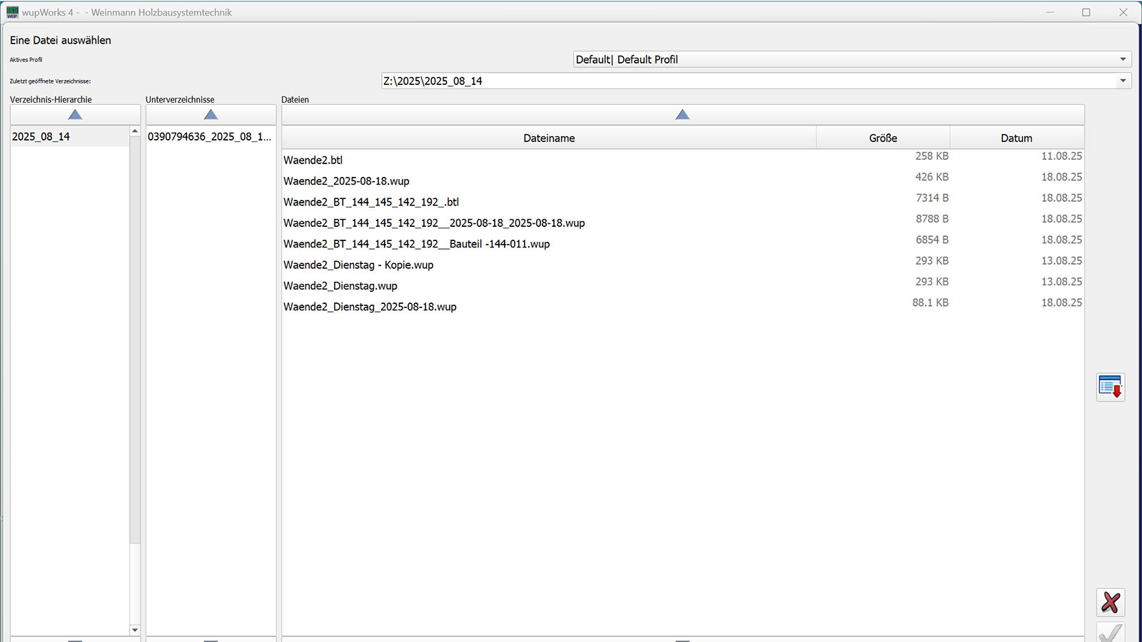 Extensive data import via WUP or BTL data records