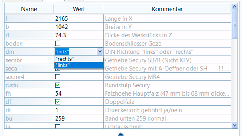 woodWOP 8: Neue Möglichkeiten in der Variablentabelle