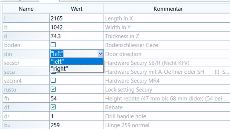 woodWOP 8: New possibilities in the variable table