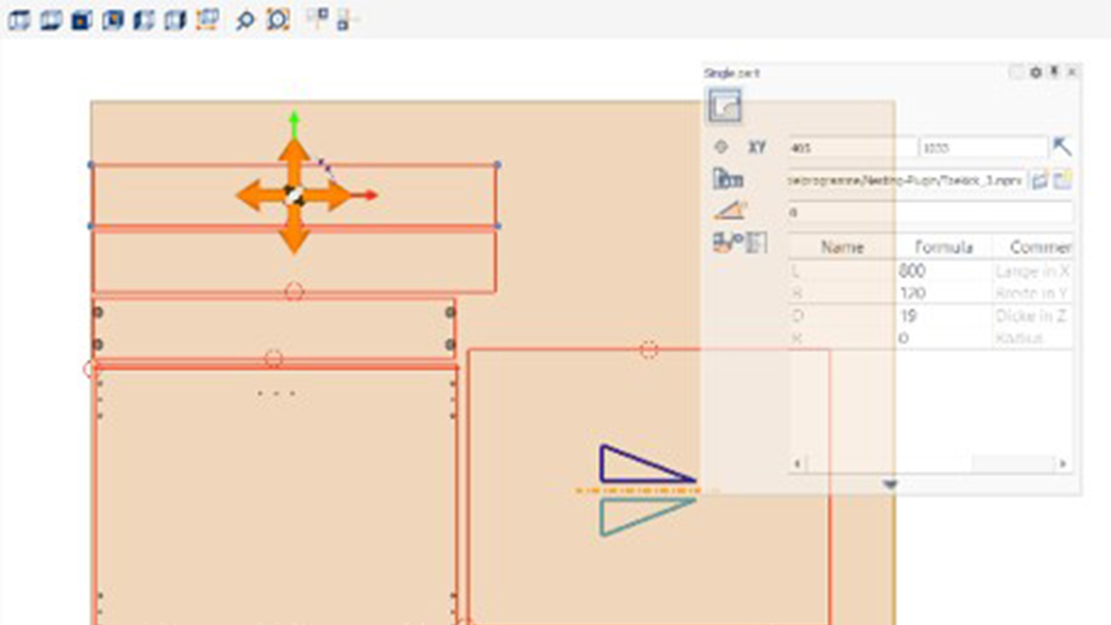 Nesting plugin: automatic position suggestions for efficiently inserting and processing single parts