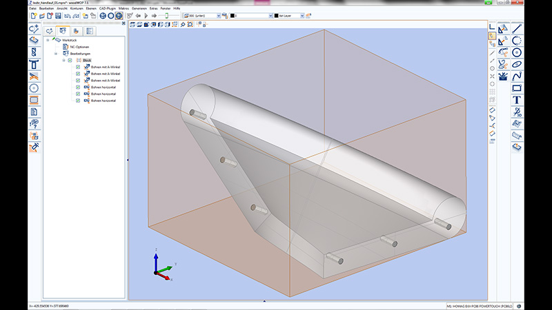 Automatic detection of bore holes in a 3D model