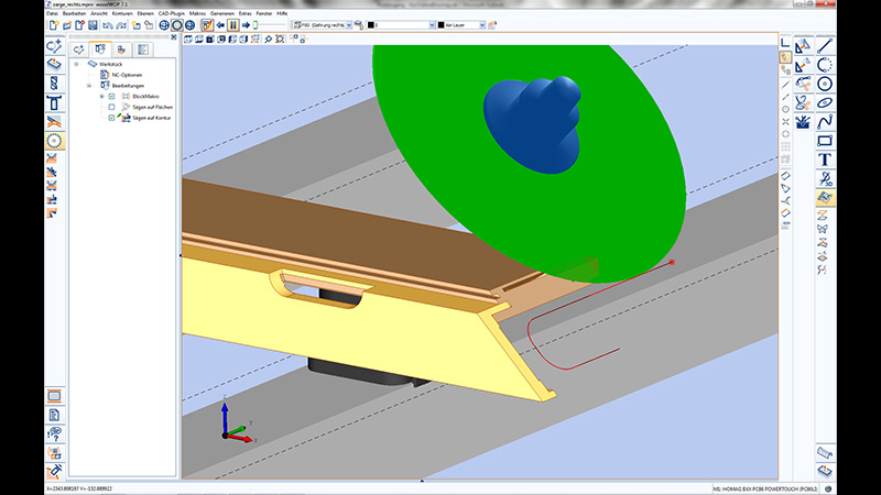Sawing on surfaces of a 3D model