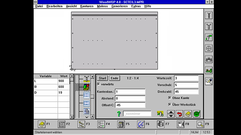 Creation of a body side with components