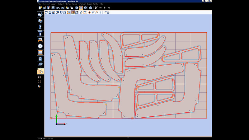 3D graphic of workpiece and processing